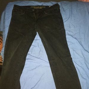 Men American eagle washed black skinny jeans